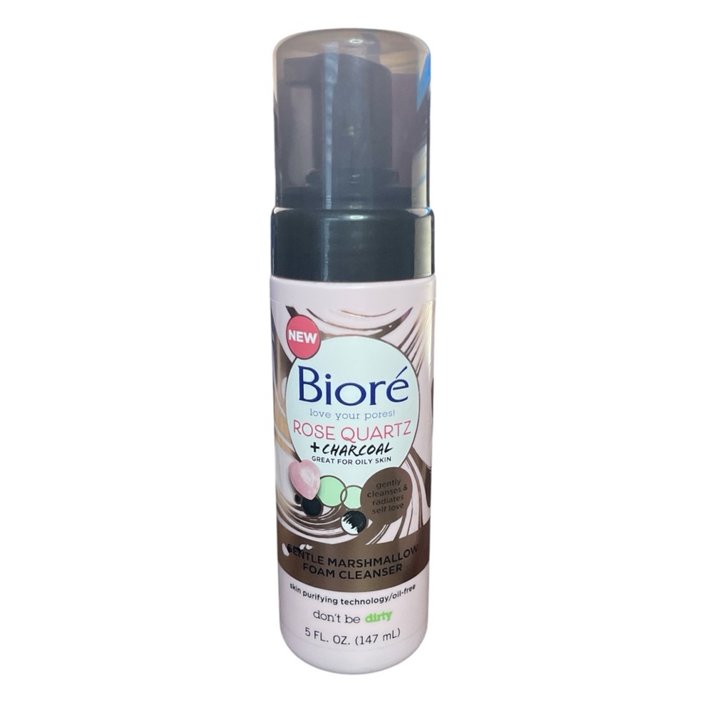 Biore Rose Quartz + Charcoal Gentle Marshmallow Foam Cleanser 5 fl oz Gentle NEW